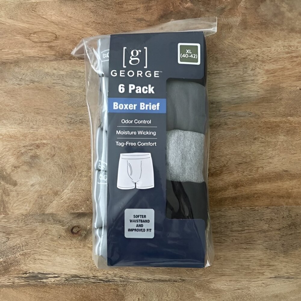 NEW 6Pk XL (40-42) Men's Boxer Brief Underwear